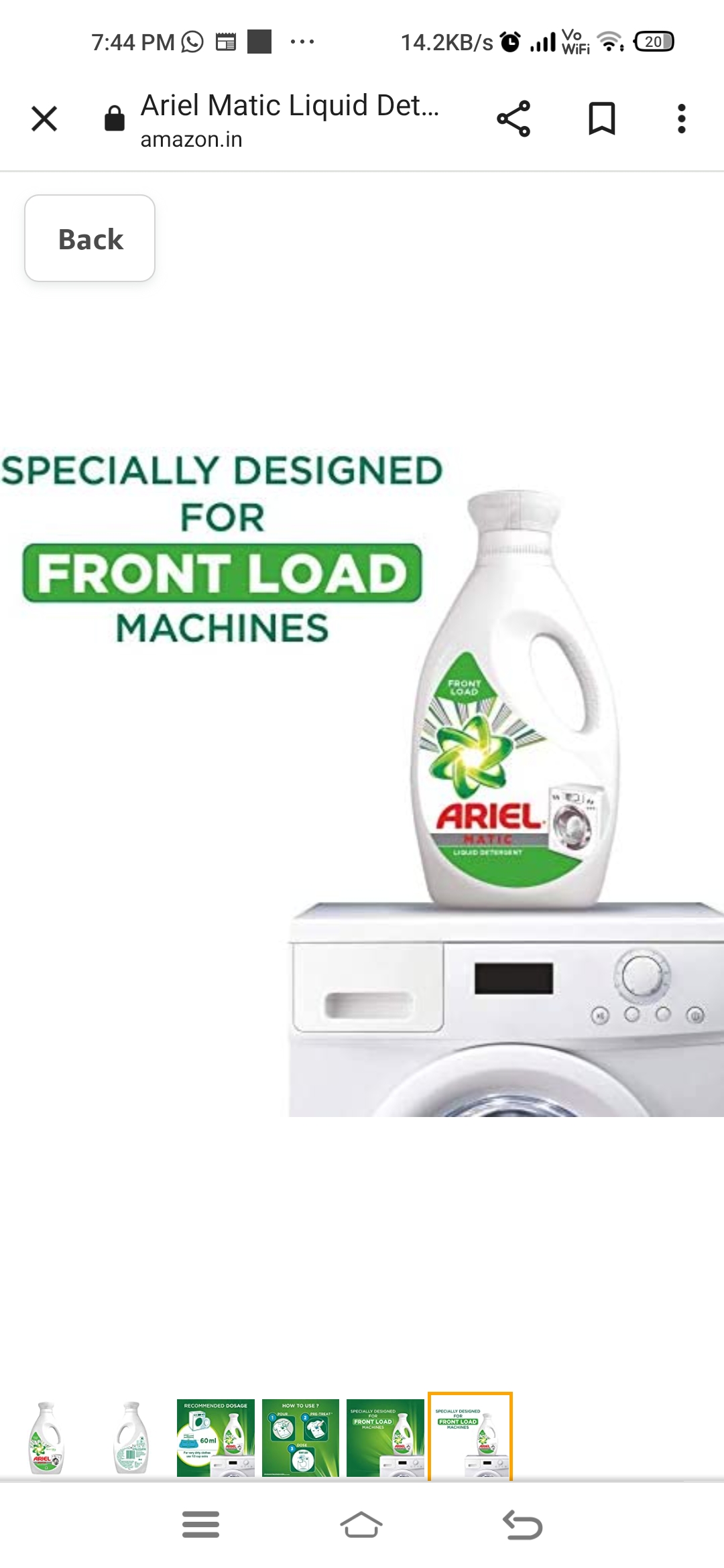 Ariel Matic Liquid Detergent, Front Load, 500 ML6%off￼￼￼￼￼