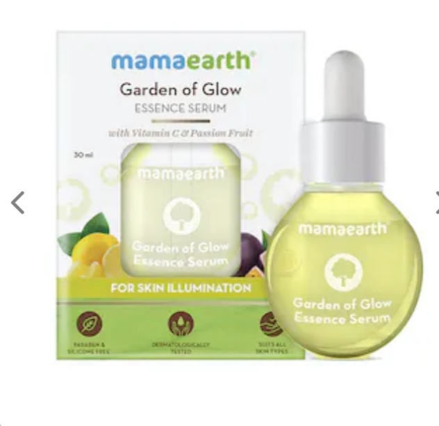 mamaearth gender of glow essence serum with vitamin c & passion fruit