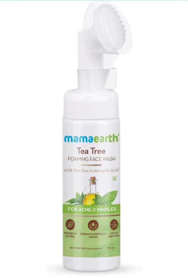 mamaearth tea tree foaming face wash for acne &pimples