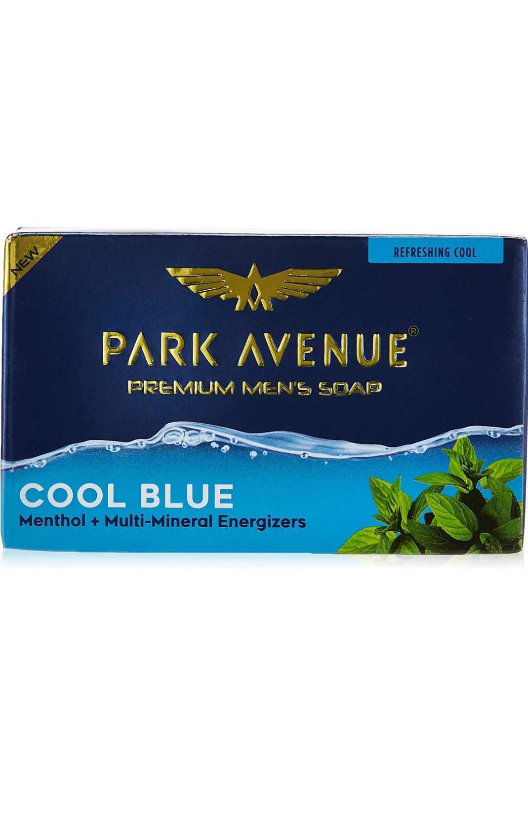 Park Avenue Premium Men's Soap, Cool Blue with Menthol & Multi-Mineral Energizers, Citrus, 125 g, 