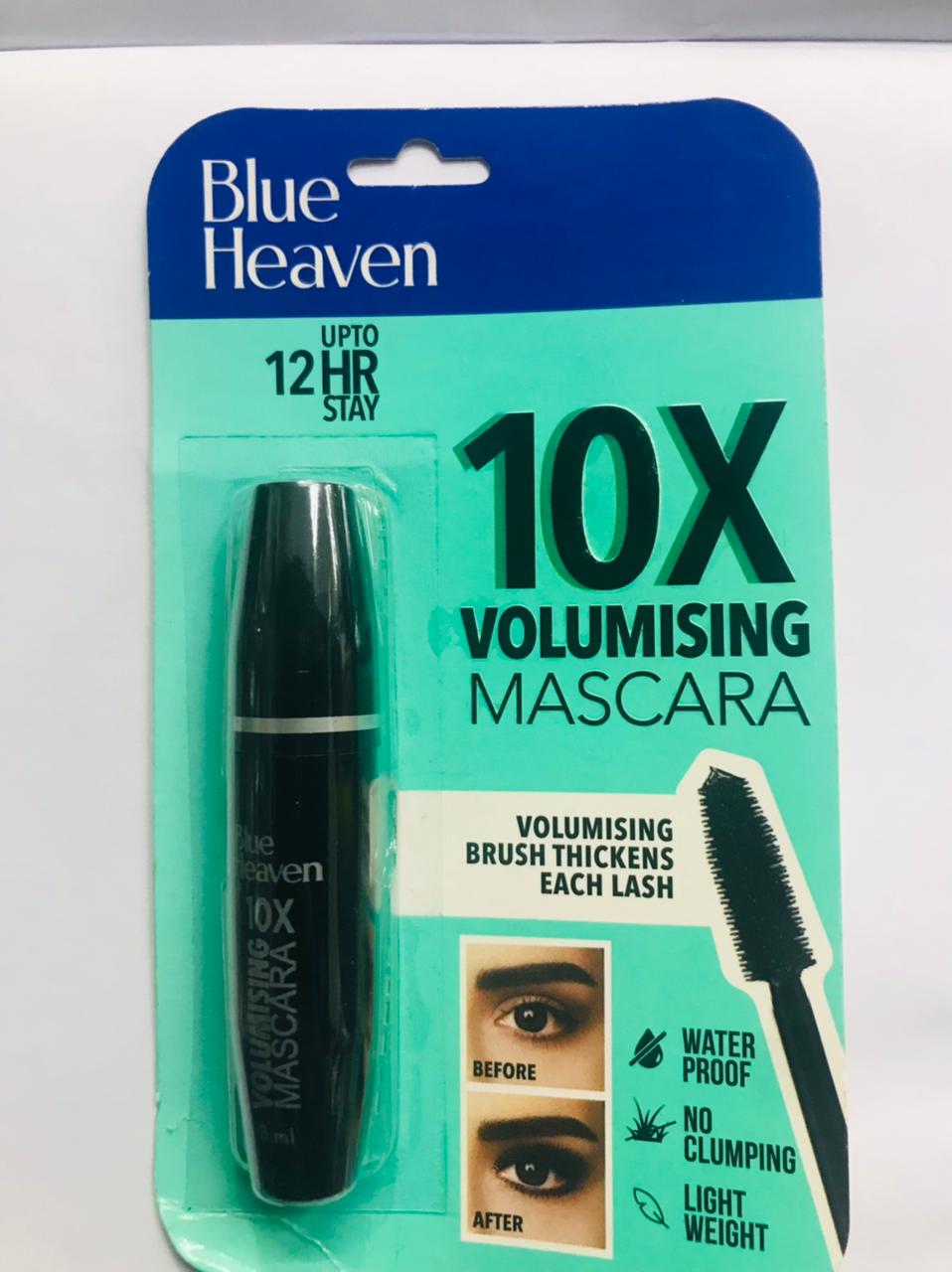 Blue heaven 10x volumising mascara volumising brush thickens each lash