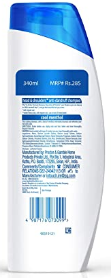 HEAD & SHOULDERS ANTI-DANDRUFF SHAMPOO COOL MENTHOL (COOLS AND ENERGIZES SCALP)