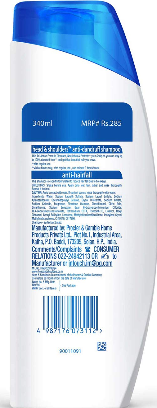 HEAD & SHOULDERS ANTI-DANDRUFF SHAMPOO ANTI-HAIRFALL(REDUCES HAIRFALL FROM BREAKGE)