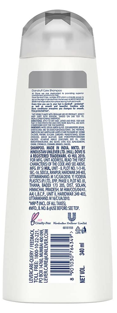 DOVE ANTI DANDRUFF SOLUTIONS  DANDRUFF CARE SHAMPOO (CLINICALLY PROVEN