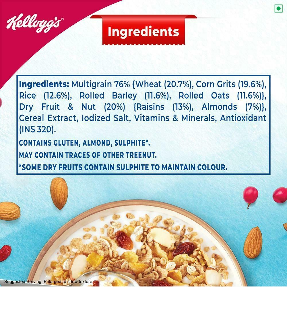 KELLOGGY'S MUESLI 0% ADDED SUGAR(5GRAINS OTS WHEAT CORN BARLEY & RICE)